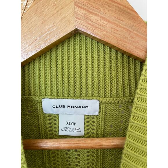 Club Monaco pointelle stitch green oversized sweater - Picture 4 of 5